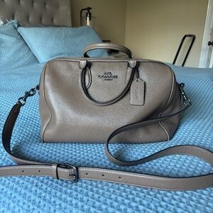 Coach Rowan Large Satchel Bag Gunmetal/Dark Stone